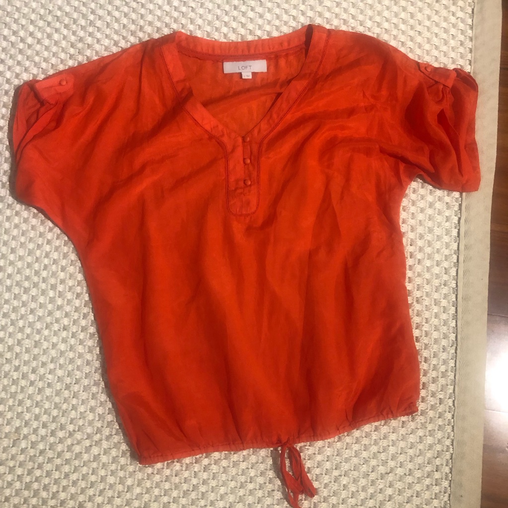 Loft Orange Button Blouse